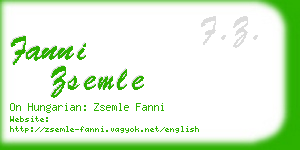 fanni zsemle business card